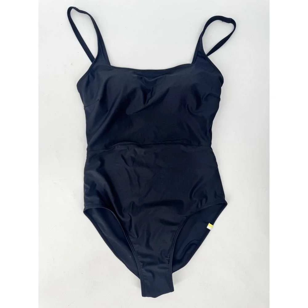 Summersalt One Piece Swimsuit Women Size 4 Black Square Neck Adjustable Straps